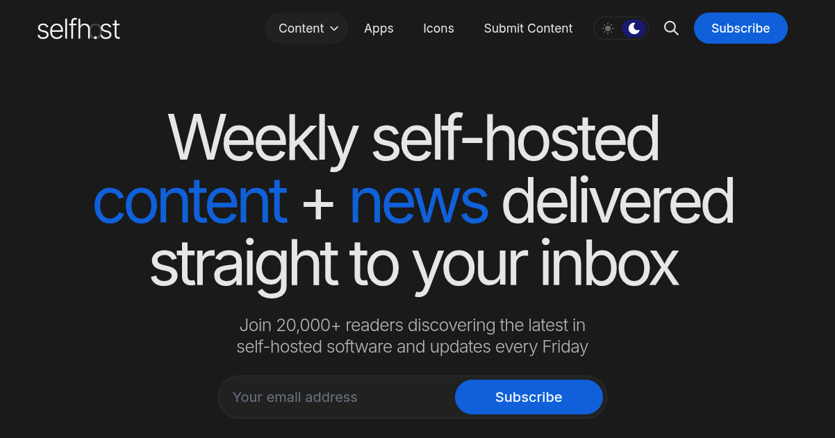Selfhosted newsletter screenshot